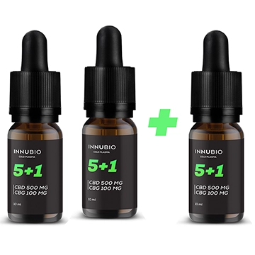 Zestaw promocyjny INNUBIO Olejek konopny 5% CBD + 1% CBG 10 ml 2+1