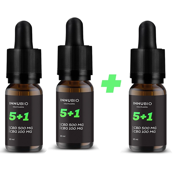 Produkty INNUBIO®: Zestaw promocyjny INNUBIO Olejek konopny 5% CBD + 1% CBG 10 ml 2+1